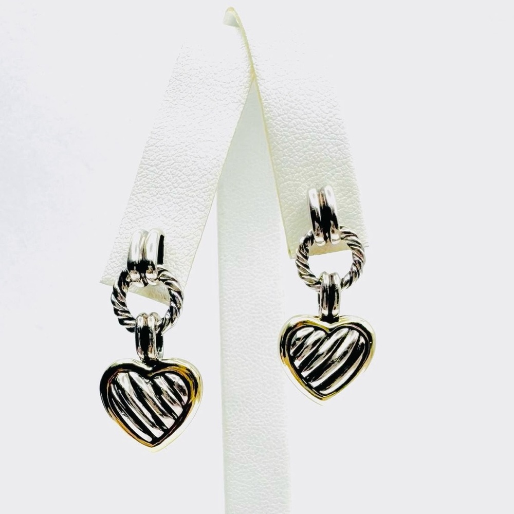 David Yurman Sculpted Heart Drop Earrings
With Gold